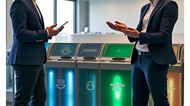 Waste management consultation with recycling bins